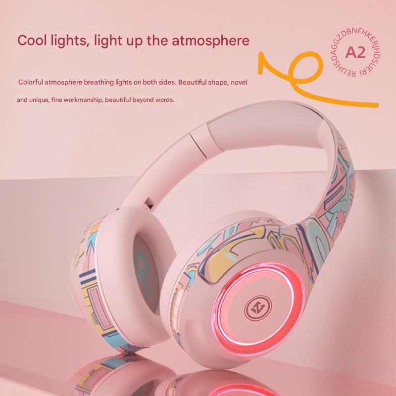 Casti Wireless, design graffiti, Roz - eMAG.ro