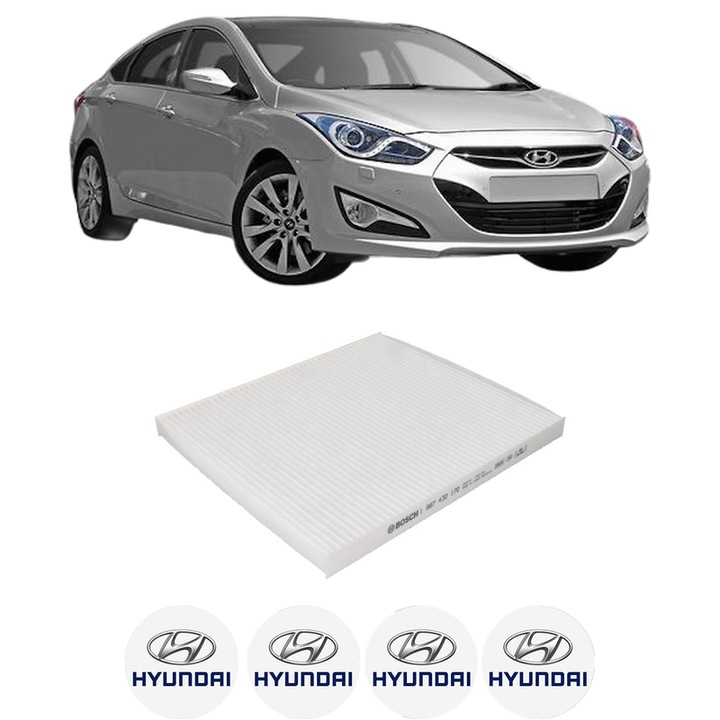 Filtru habitaclu polen HYUNDAI i40 I (VF) 2.0 CVVT din 2012-2019 KW 121 CP 165 CMC 1999, Auto, Bosch, 4x Stickere auto cu HYUNDAI