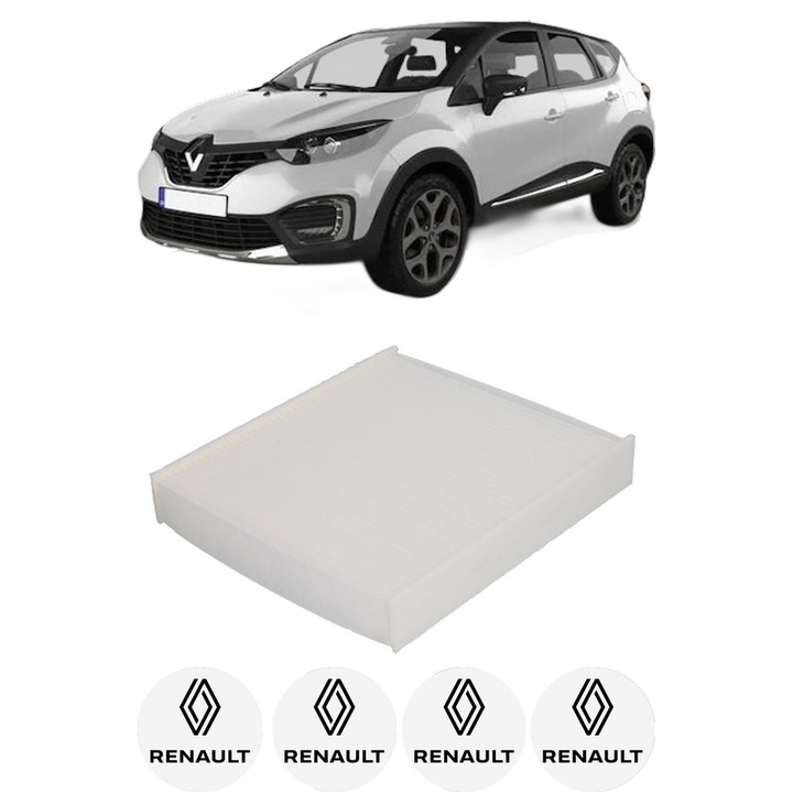 Filtru habitaclu polen RENAULT CAPTUR I (J5_, H5_) 0.9 TCe 90 din 2013 KW 66 CP 90 CMC 898, Auto, Bosch, 4x Stickere auto cu RENAULT