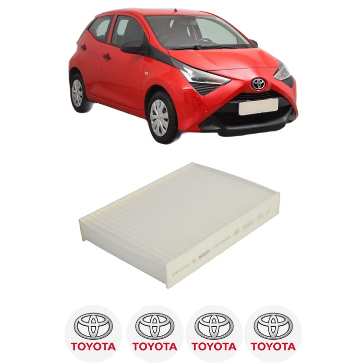 Utastér levegőszűrő TOYOTA AYGO (_B4_) 1.2 (PAB40) 2014-től KW 60 LE 82 CMC 1199, Autó, Bosch, 4x Autómatrica TOYOTA