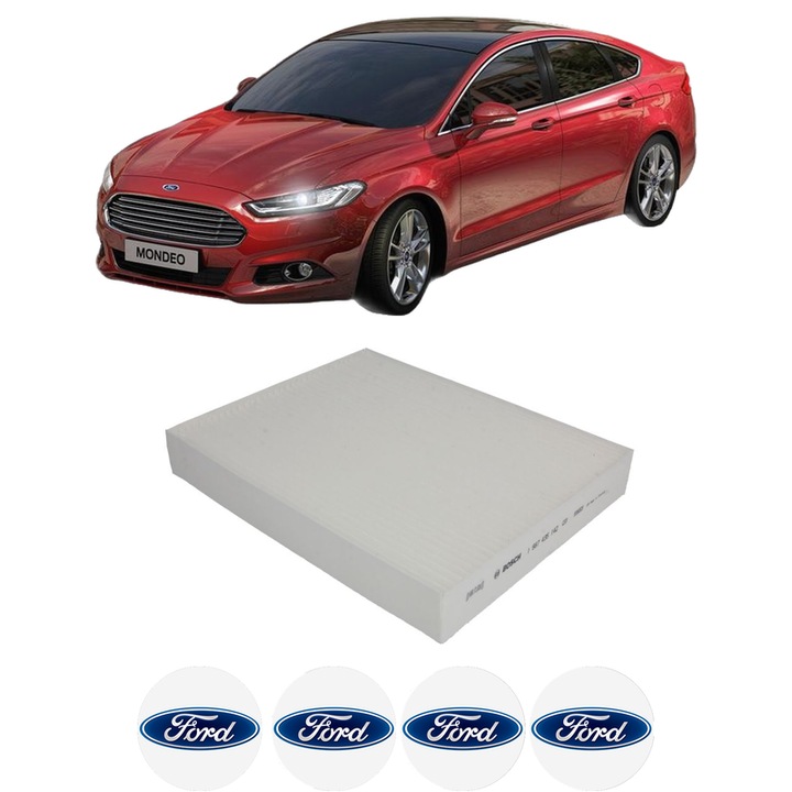Filtru habitaclu polen FORD MONDEO V Hatchback (CE) 2.0 EcoBoost din 2014 KW 176 CP 240 CMC 1999, Auto, Bosch, 4x Stickere auto cu FORD