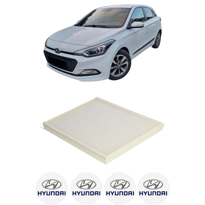 Filtru habitaclu polen HYUNDAI i20 II (GB, IB) 1.4 CRDi din 2014-2018 KW 66 CP 90 CMC 1396, Auto, Bosch, 4x Stickere auto cu HYUNDAI