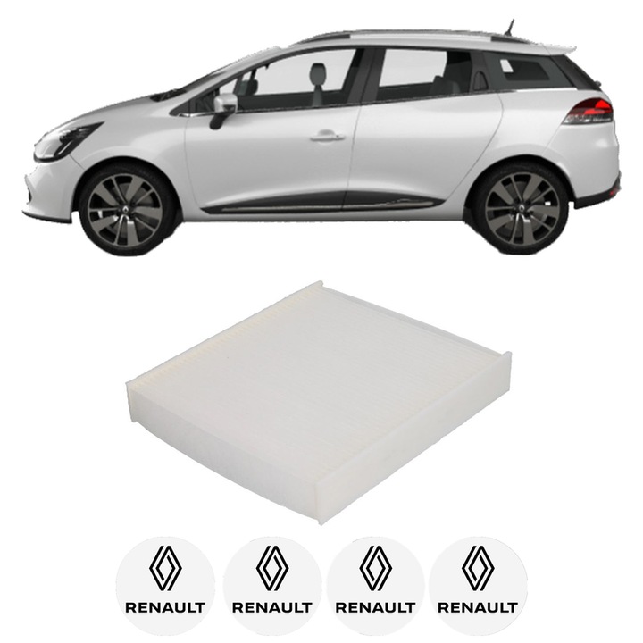 Filtru habitaclu polen RENAULT CLIO IV Estate Van (KH_) 1.5 dCi 90 din 2014-2021 KW 66 CP 90 CMC 1461, Auto, Bosch, 4x Stickere auto cu RENAULT
