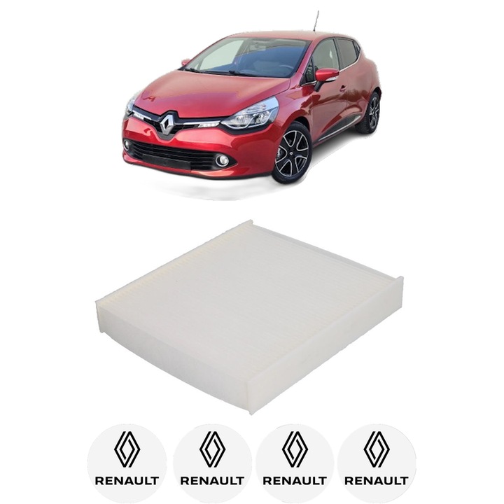 Filtru habitaclu polen RENAULT CLIO IV Hatchback Van (BH_) 0.9 TCe 90 LPG (BHM1) din 2015-2021 KW 66 CP 90 CMC 898, Auto, Bosch, 4x Stickere auto cu RENAULT