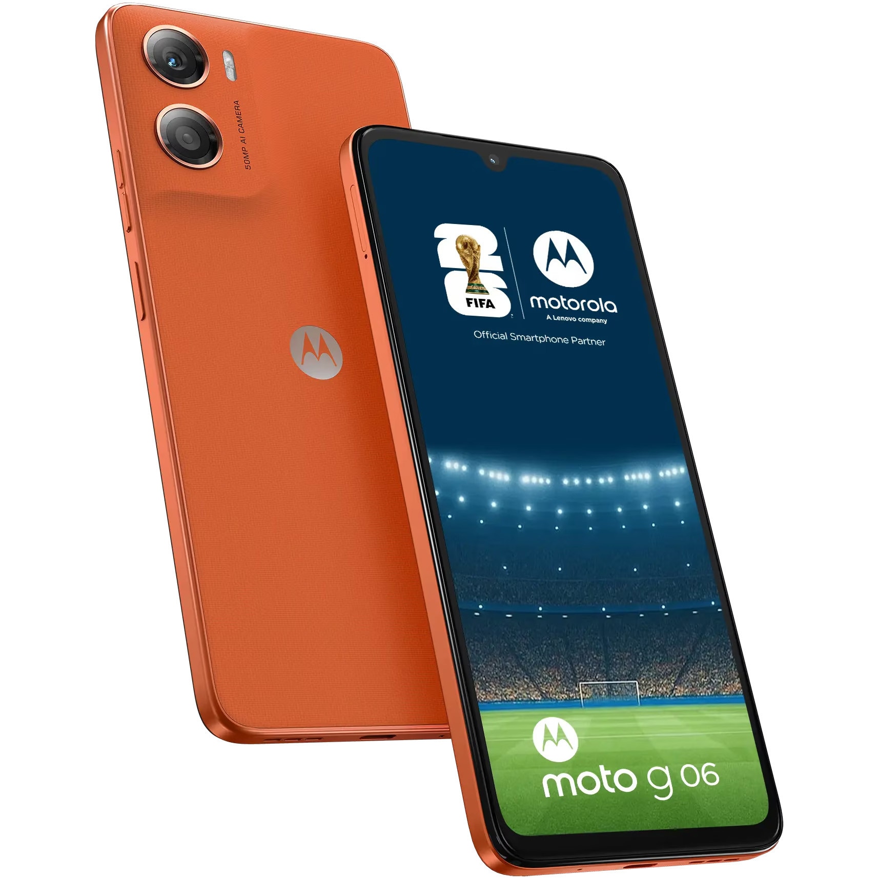 Telefon mobil Motorola g06, Dual SIM, 256GB, 4GB RAM, Arabesque Orange