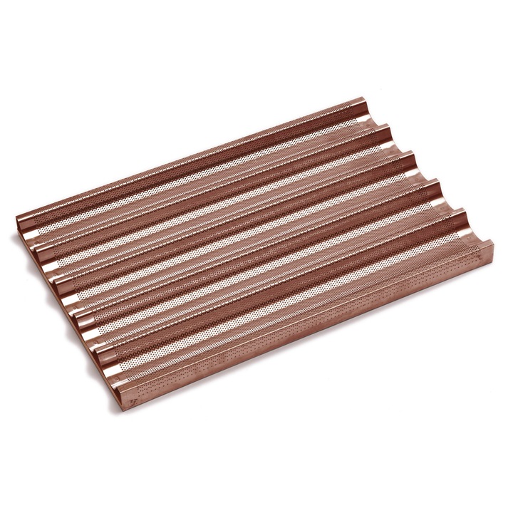 Tava cuptor pentru baghete, 60x40 cm, non-stick, aluminiu, strat silicon, Hendi