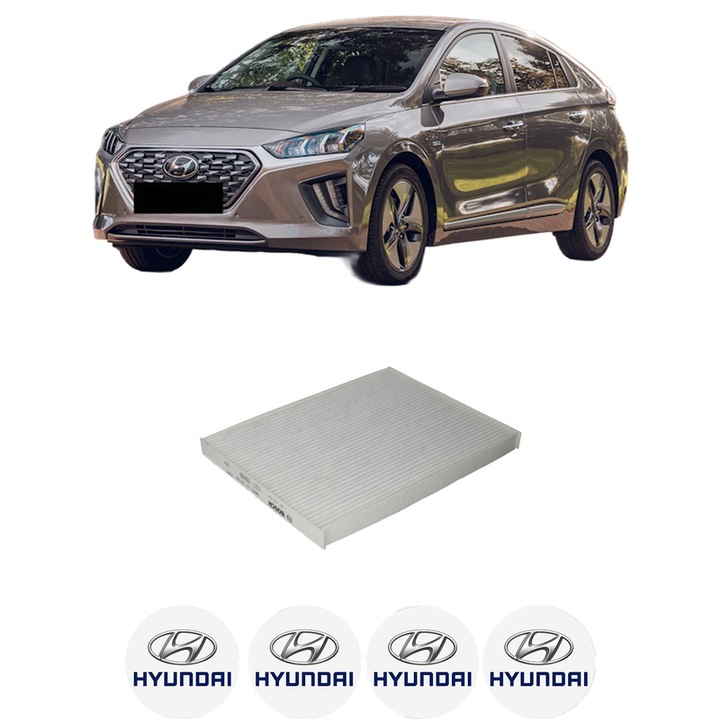 Filtru habitaclu polen HYUNDAI IONIQ (AE) Electric din 2016-2019 KW 88 CP 120 CMC n/a, Auto, Bosch, 4x Stickere auto cu HYUNDAI