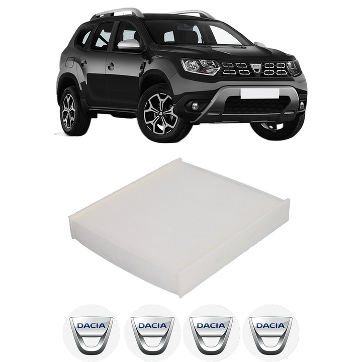 Filtru habitaclu polen DACIA DUSTER (HM_) 1.2 TCe 125 4x4 (HMMA) din 2017 KW 92 CP 125 CMC 1197, Auto, Bosch, 4x Stickere auto cu DACIA