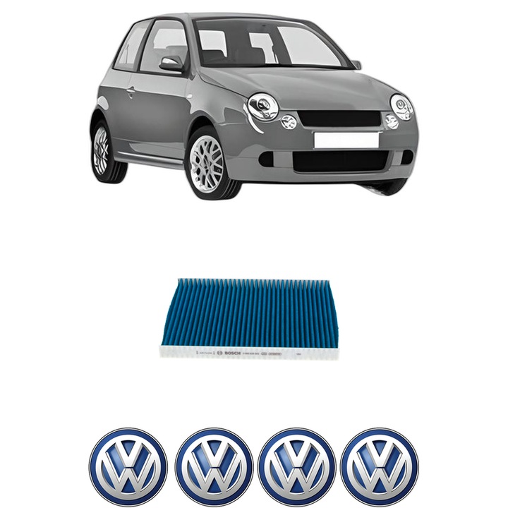 Filtru habitaclu polen Carbon Volkswagen LUPO I (6X1, 6E1) 1.4 16V din 1998-2005 KW 55 CP 75 CMC 1390, Auto, Bosch, 4x Stickere auto cu Volkswagen