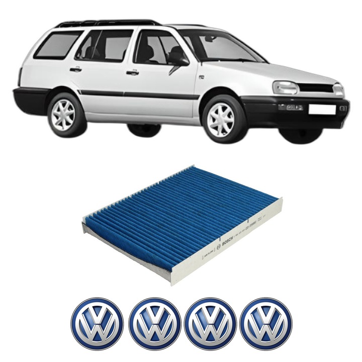 Filtru habitaclu polen Carbon Volkswagen GOLF III Variant (1H5) 1.9 TDI din 1996-1999 KW 81 CP 110 CMC 1896, Auto, Bosch, 4x Stickere auto cu Volkswagen