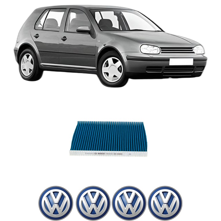 Filtru habitaclu polen Carbon Volkswagen GOLF IV (1J1) 2.3 V5 4motion din 2000-2005 KW 125 CP 170 CMC 2324, Auto, Bosch, 4x Stickere auto cu Volkswagen