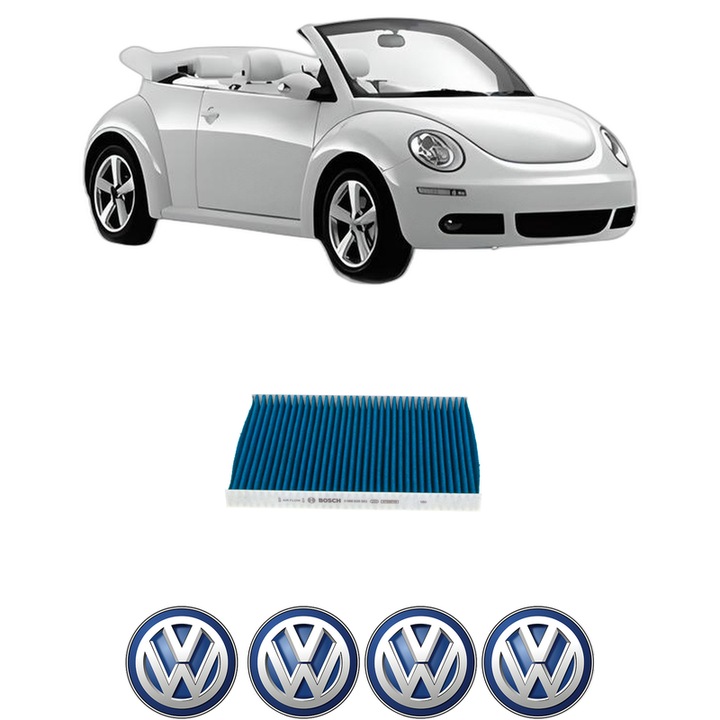 Filtru habitaclu polen Carbon Volkswagen NEW BEETLE Convertible (1Y7) 1.9 TDI din 2003-2005 KW 74 CP 100 CMC 1896, Auto, Bosch, 4x Stickere auto cu Volkswagen