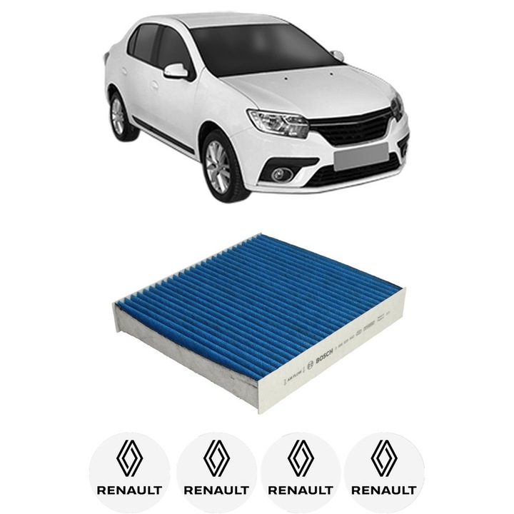Filtru habitaclu polen Carbon RENAULT THALIA III (L8_) 0.9 TCe din 2014 KW 66 CP 90 CMC 898, Auto, Bosch, 4x Stickere auto cu RENAULT
