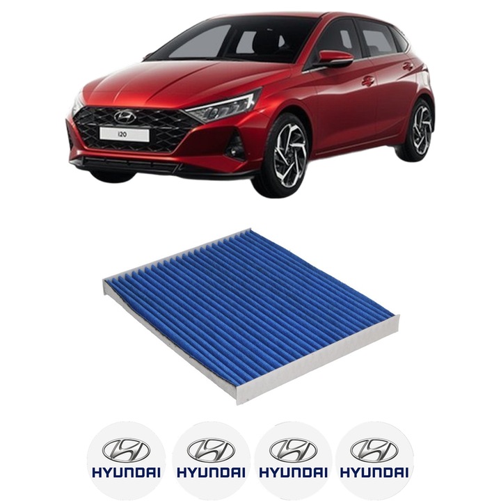 Filtru habitaclu polen Carbon HYUNDAI i20 III (BC3, BI3) 1.0 T-GDI hybrid 48V din 2020 KW 74 CP 101 CMC 998, Auto, Bosch, 4x Stickere auto cu HYUNDAI