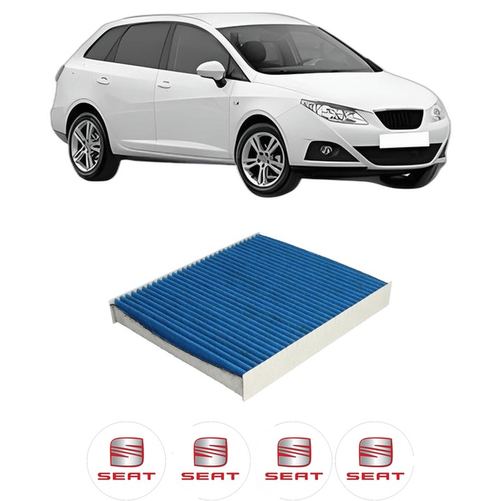 Filtru habitaclu polen Carbon SEAT IBIZA IV ST (6J8, 6P8) 1.4 TSI din 2013-2015 KW 103 CP 140 CMC 1395, Auto, Bosch, 4x Stickere auto cu SEAT