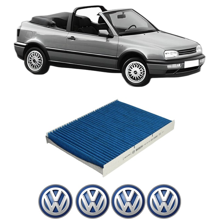 Filtru habitaclu polen Carbon Volkswagen GOLF III Cabriolet (1E7) 1.9 TDI din 1996-1998 KW 81 CP 110 CMC 1896, Auto, Bosch, 4x Stickere auto cu Volkswagen