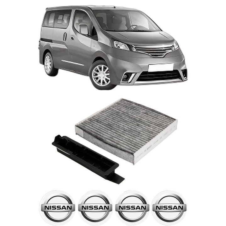 Filtru habitaclu polen Carbon NISSAN NV200 / EVALIA Bus 1.5 dCi 110 (M20, M20M) din 2011 KW 81 CP 110 CMC 1461, Auto, Bosch, 4x Stickere auto cu NISSAN