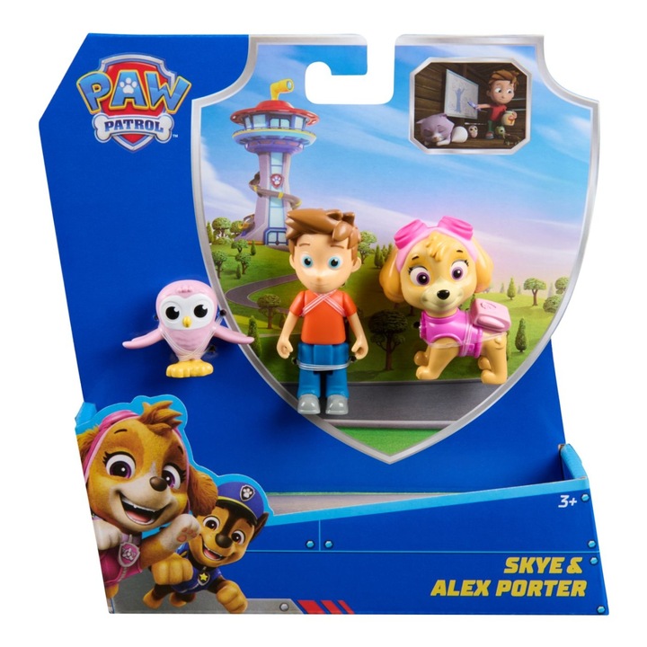Set figurine Paw Patrol, Skye și Alex Porter, multicolor, 20.64x20.32x5.08cm