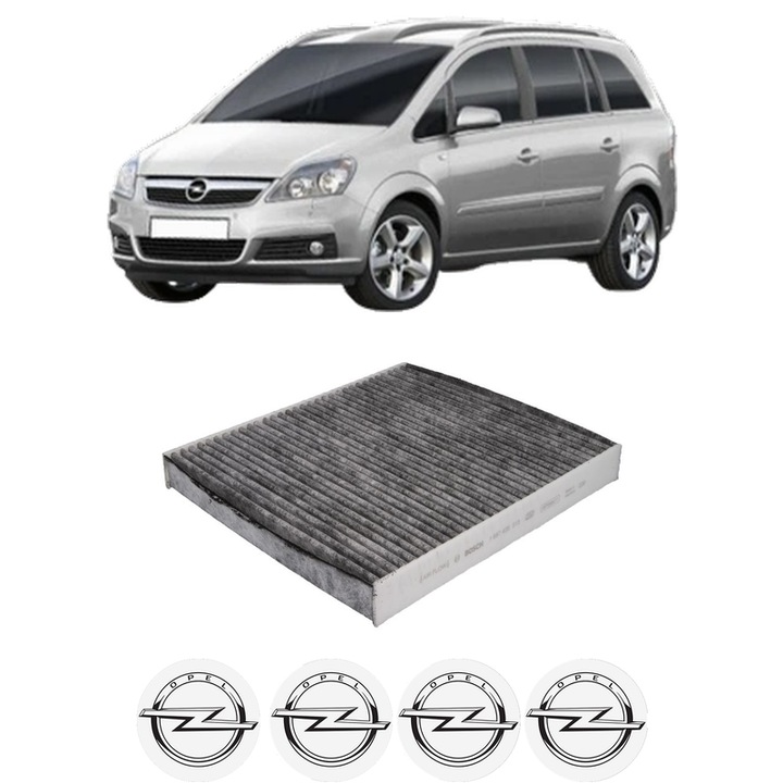 Filtru habitaclu polen Carbon OPEL ZAFIRA / ZAFIRA FAMILY B (A05) 1.7 CDTI (M75) din 2007-2015 KW 92 CP 125 CMC 1686, Auto, Bosch, 4x Stickere auto cu OPEL