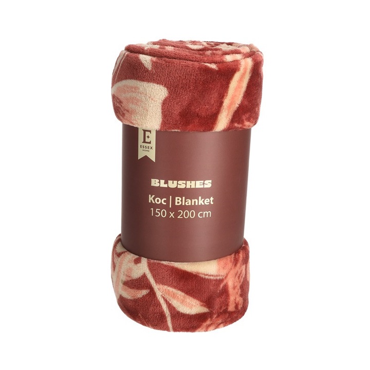 Patura Blushes, HOME&YOU, 150x200cm, flori, bej si ruginie