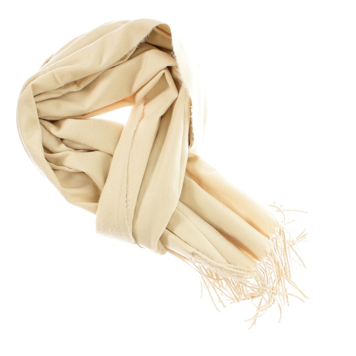Esarfa dama, din lana, Buticcochet, 70x190 cm, model Uni, Crem - ES3120