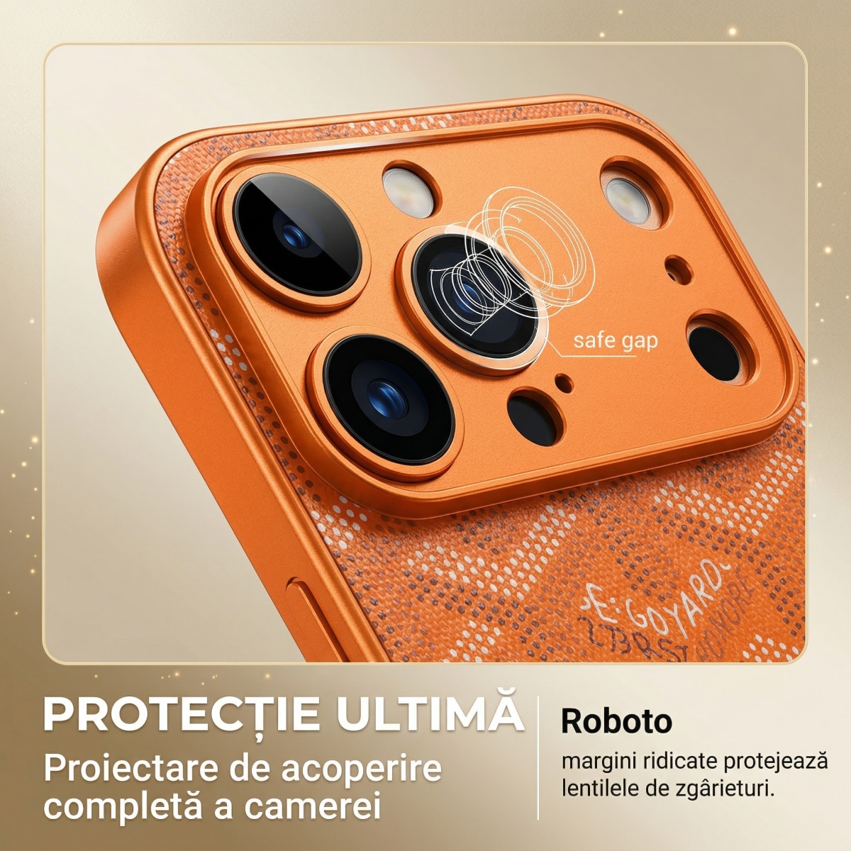 Husa Pentru iPhone 17 Pro, Acril, Super Rezistenta, Portocaliu