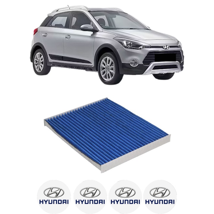Filtru habitaclu polen Carbon HYUNDAI i20 ACTIVE (IB, GB) 1.0 T-GDI din 2015-2018 KW 88 CP 120 CMC 998, Auto, Bosch, 4x Stickere auto cu HYUNDAI