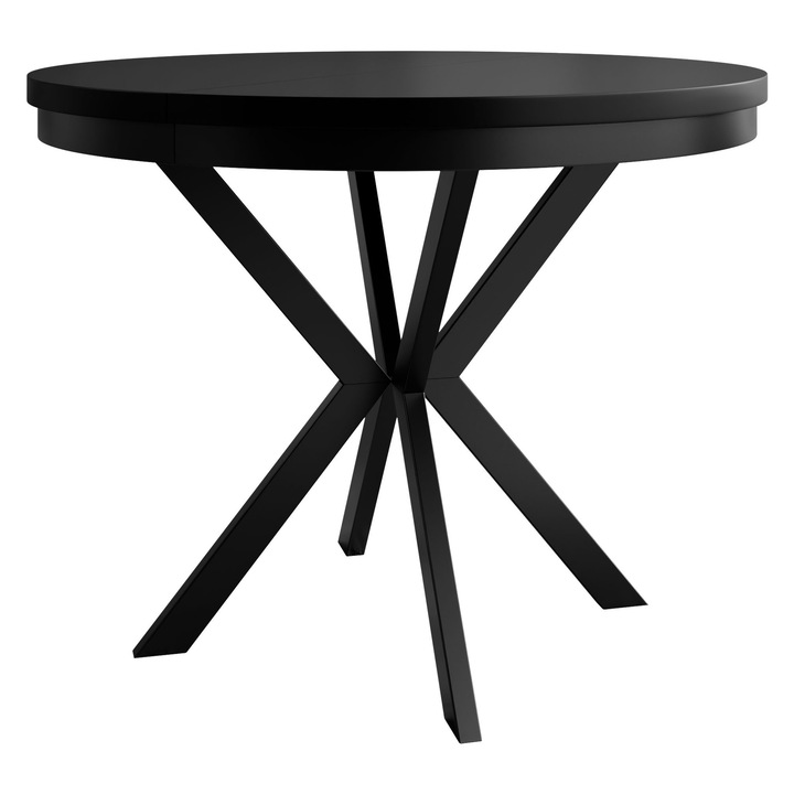 Masa extensibila Azglo 120, MIRJAN 24, negru, 120x120x76 cm