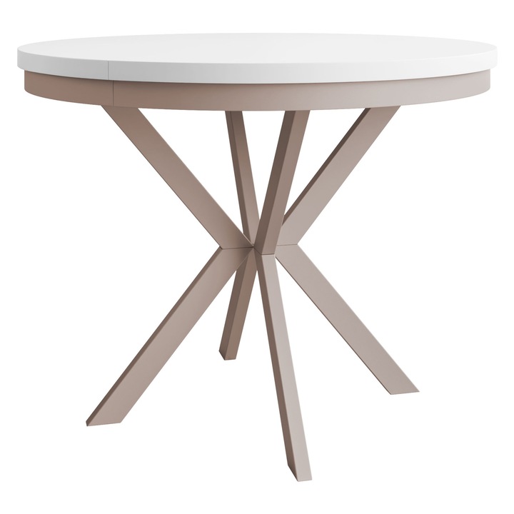 Masa extensibila, MIRJAN 24, 100x100x76 cm, alb/bej