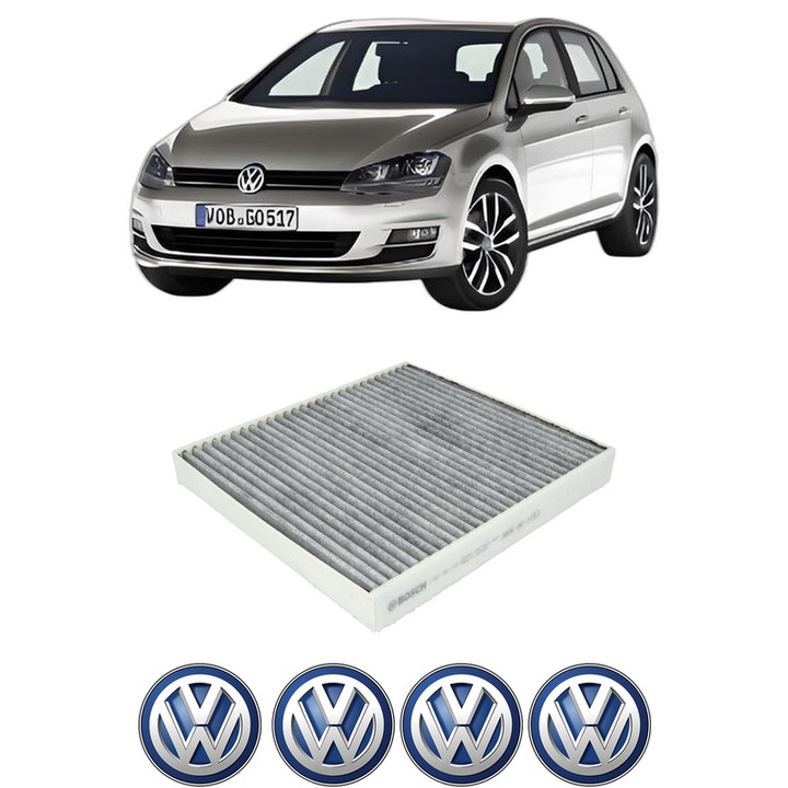 Utastérszűrő pollen aktívszén Volkswagen GOLF VII Van (5G1) 2.0 TDi BlueMotion 4motion 2013-2014 KW 110 LE 150 CM3 1968, Auto, Bosch, 4x Volkswagen autós matrica