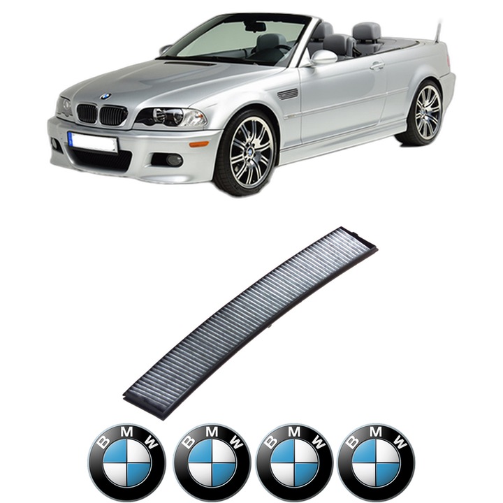 Filtru habitaclu polen Carbon BMW Seria 3 Compact (E46) 320 td din 2001-2005 KW 110 CP 150 CMC 1995, Auto, Bosch, 4x Stickere auto cu BMW
