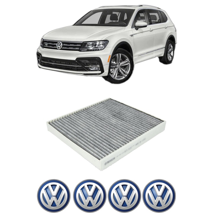 Filtru habitaclu polen Carbon Volkswagen TIGUAN (AD1, AX1) 2.0 TDI din 2016-2019 KW 85 CP 115 CMC 1968, Auto, Bosch, 4x Stickere auto cu Volkswagen