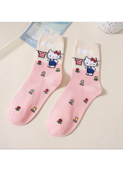 Női zokni szett Hello Kitty, pamut, többszínű, univerzális méret