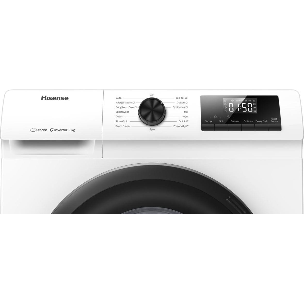 Masina de spalat rufe Hisense WF1Q8041BW, 8 kg, 1400 rpm, alb, 595x845x510 mm