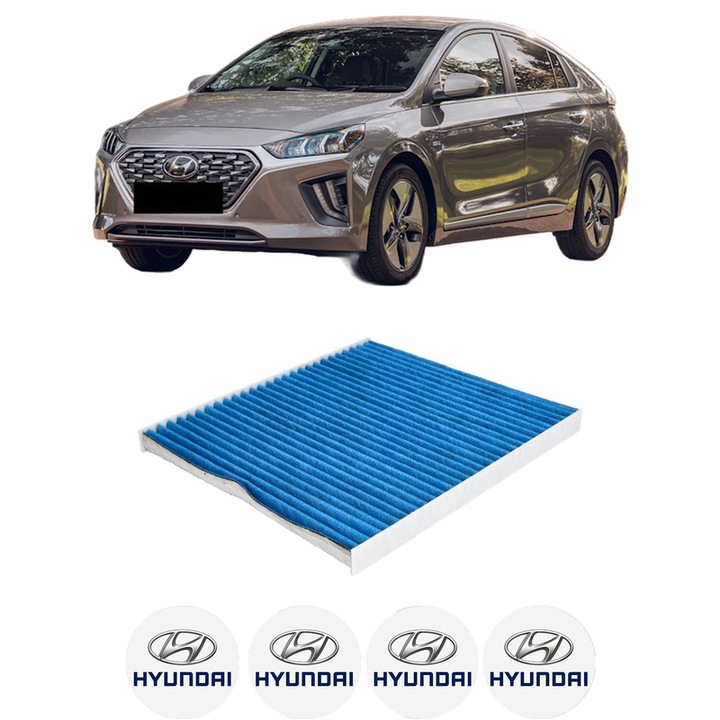Filtru habitaclu polen Carbon HYUNDAI IONIQ (AE) Electric din 2016-2019 KW 88 CP 120 CMC n/a, Auto, Bosch, 4x Stickere auto cu HYUNDAI