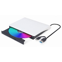 Unitate optica externa Gembird DVD-USB-031-BW Slim, USB3.1, 18mm, negru/alb