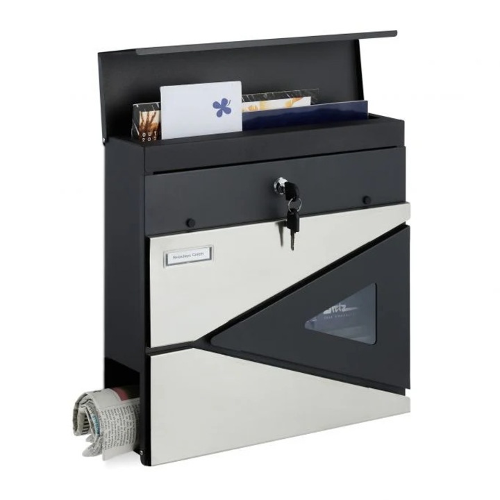 Levélszekrény újságtartóval