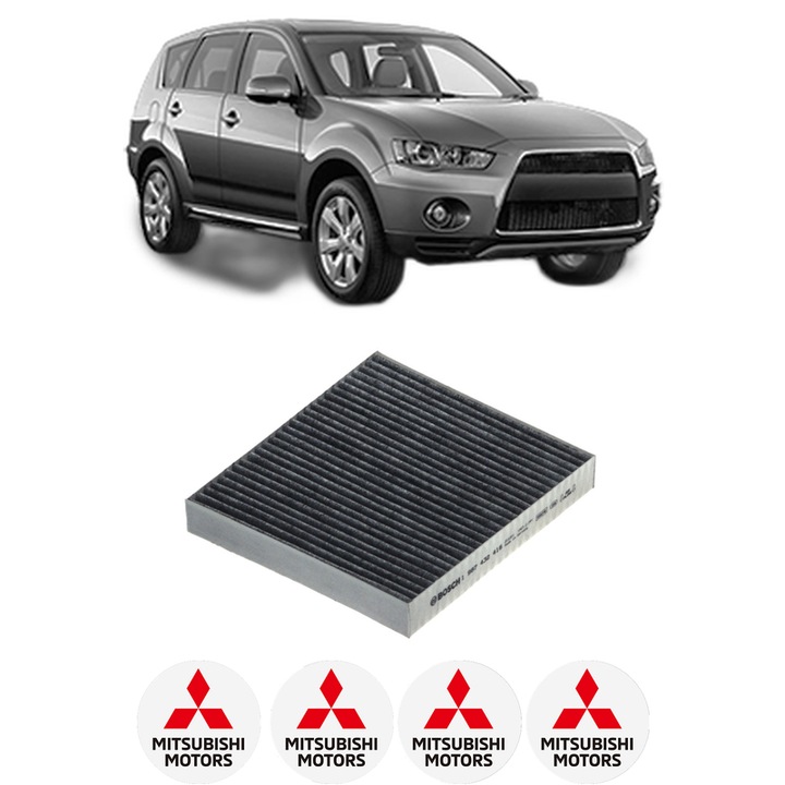 Filtru habitaclu polen Carbon MITSUBISHI OUTLANDER III (GG_W, GF_W, ZJ, ZL, ZK) 2.4 Hybrid 4WD (GG3W) din 2018-2022 KW 153 CP 208 CMC 2360, Auto, Bosch, 4x Stickere auto cu MITSUBISHI