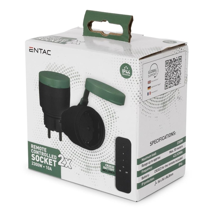 Set 2 Prize cu Telecomanda IP44 Entac, utilizare interior/exterior, protectie umiditate, control de la distanta