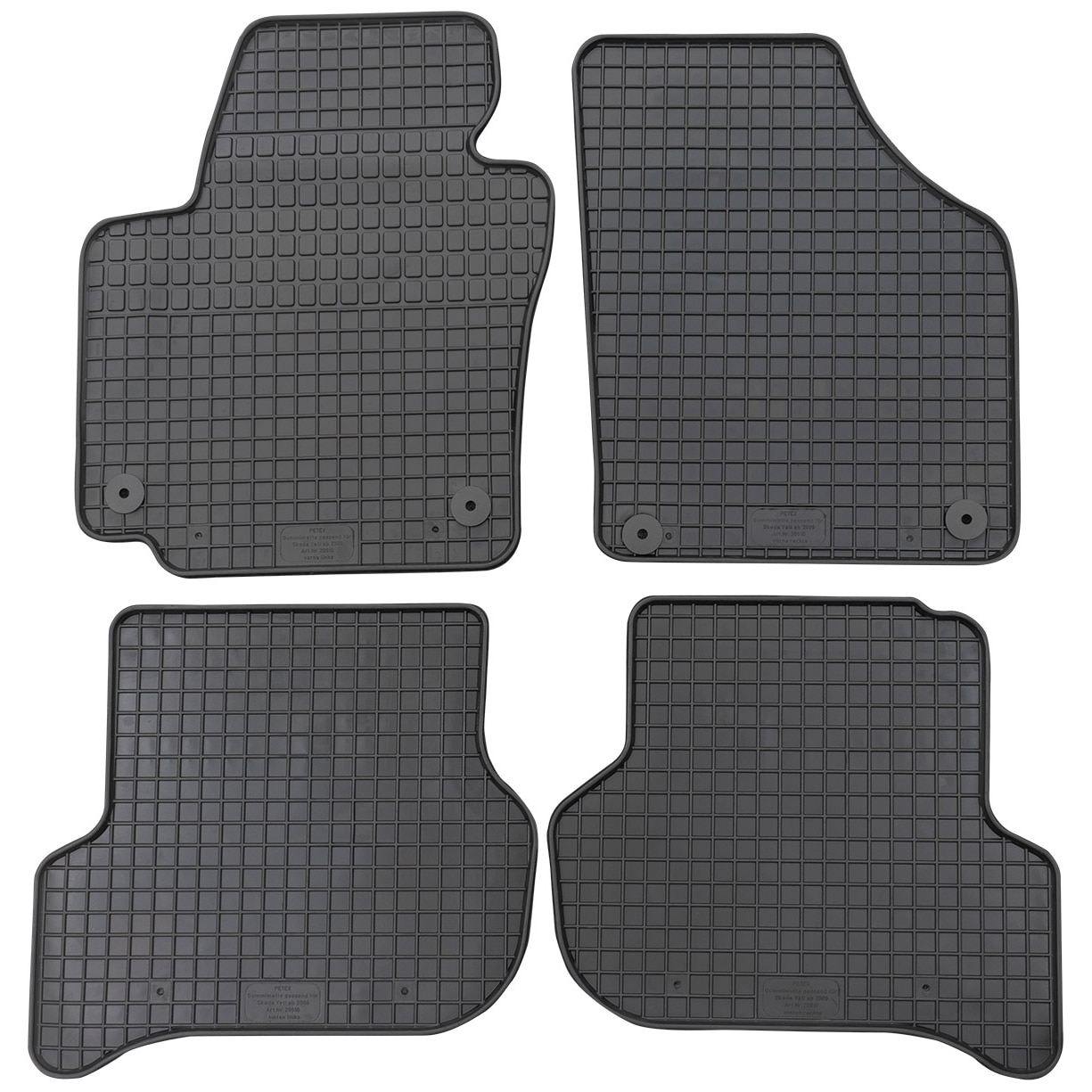 Set 4 Covorase cauciuc Petex, pentru Skoda Yeti 2009-