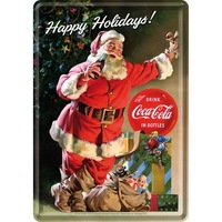 Placa metalica decor 10x14 cm "Coca-Cola Christmas Greetings"