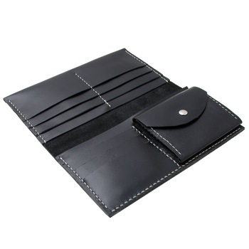 Portofel Koson din piele naturala neagra model long wallet Portofel Koson din piele naturala neagra model long wallet