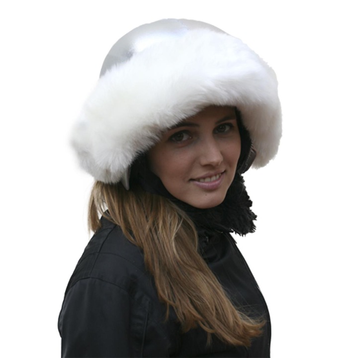 Husa casca multisport, Coolcasc Silver White Fur