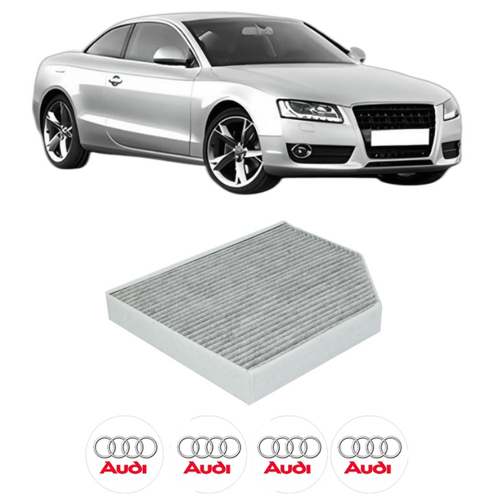 Filtru habitaclu polen Carbon AUDI A5 (8T3) RS5 quattro din 2010-2017 KW 331 CP 450 CMC 4163, Auto, Bosch, 4x Stickere auto cu AUDI