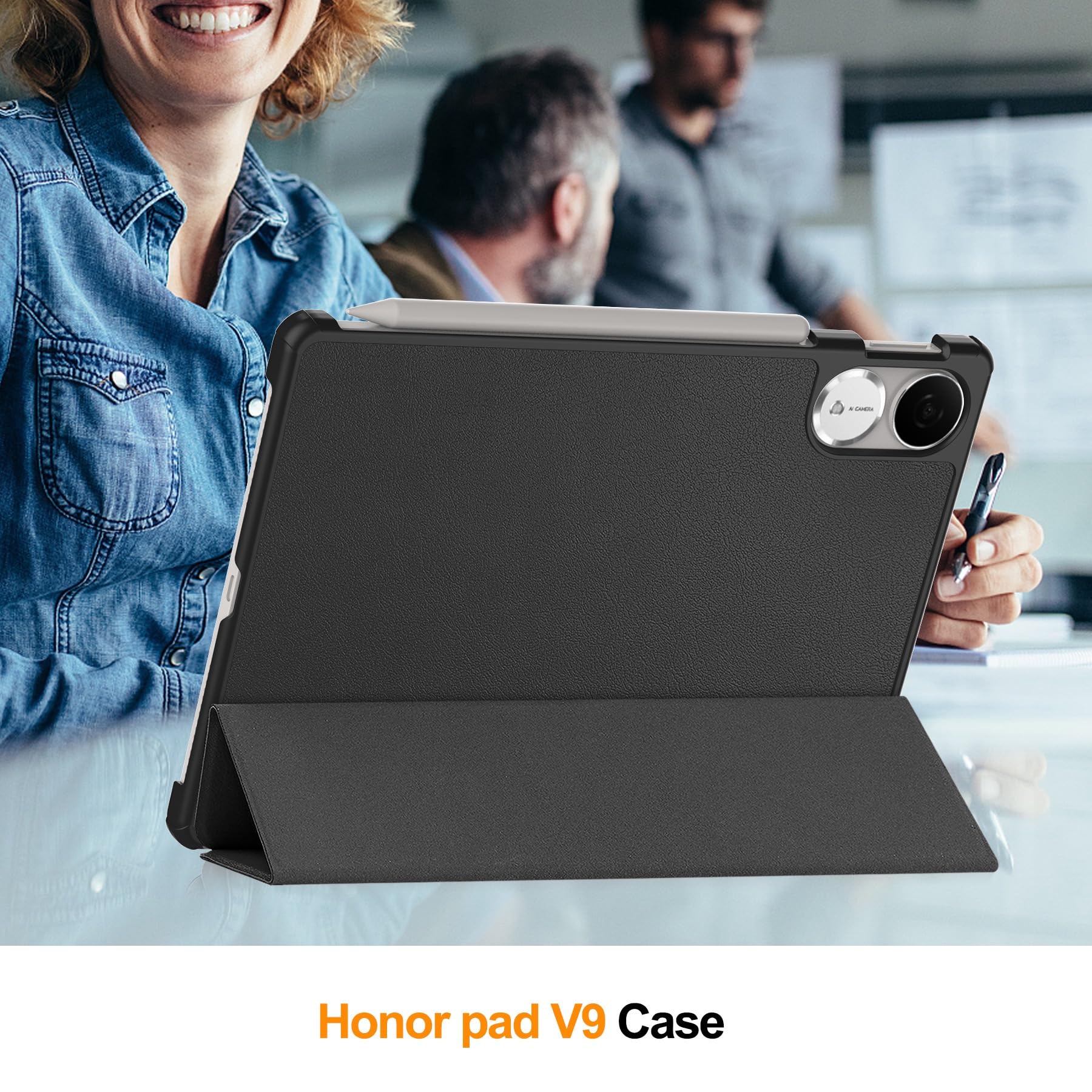 Husa tabletă Omelivon pentru Honor Pad V9 11.5", funcție sleep/wake, protecție rezistentă, negru