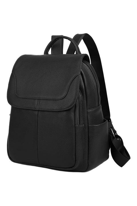 C'iel, Rucsac din piele cu buzunare multiple Cael, Negru stins