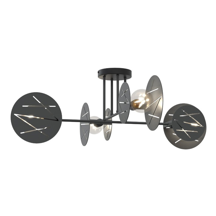 EMIBIG Frick csillár, 4 izzós, fekete, 89x120x89cm