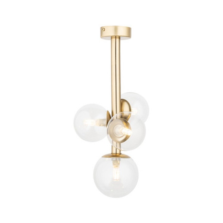 Плафониера SIGMA Perla Lux, злато/прозрачен, 42x22x22см, 4 x G9 макс. 12W LED