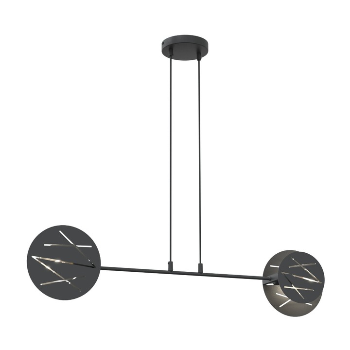 Пендел EMIBIG Xotic, геометричен дизайн, черен, 89x120x14см, 2 източника на светлина E27