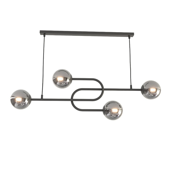 Lustra EMIBIG ATRIA, 4 becuri, negru, grafit, 105x120x15cm